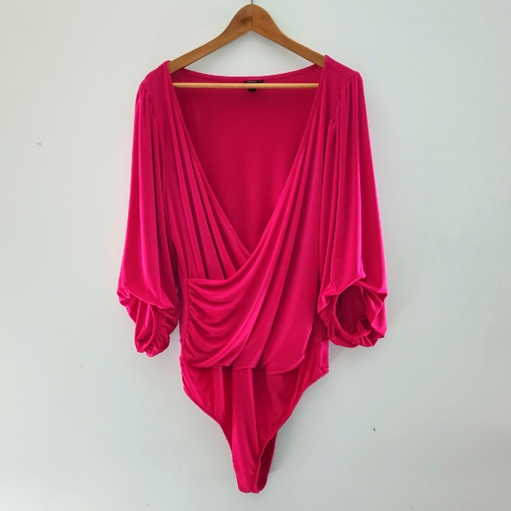 Torrid Bodysuit Barbie Pink Size 2 18-20 2X Studio Knit Spring Summer Layering